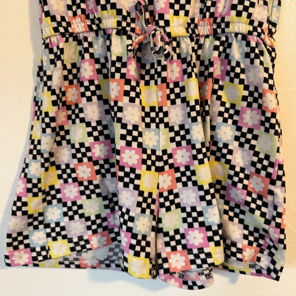 Girls Y2K Vibes Black & White Checkered Shorts Romper Size 6 - Picture 3 of 4